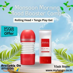 TENGA Rolling Head CUP & Play Gel Natural Wet | Ultimate Smooth Sensation Combo